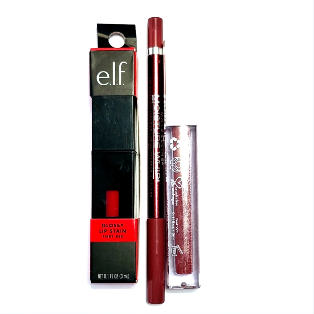 3pc Set m2u Matte lip Elf Lip Stain Maybelline lip liner